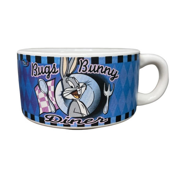 WARNER BROS Looney Tunes 1998 The Bugs Bunny and Daffy Diner Coffee/Soup Mug/Cup - Picture 6 of 12
